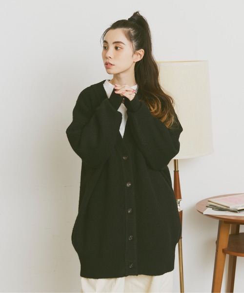 Libra Cue(リブラ キュー)の「リラックスオーバールーズカーディガン(カーディガン/ボレロ・レディース・アイボリー/ブラック/グレー・FREE)」の20枚目の写真