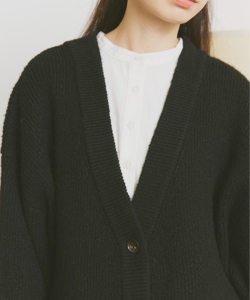 Libra Cue(リブラ キュー)の「リラックスオーバールーズカーディガン(カーディガン/ボレロ・レディース・アイボリー/ブラック/グレー・FREE)」の21枚目の写真