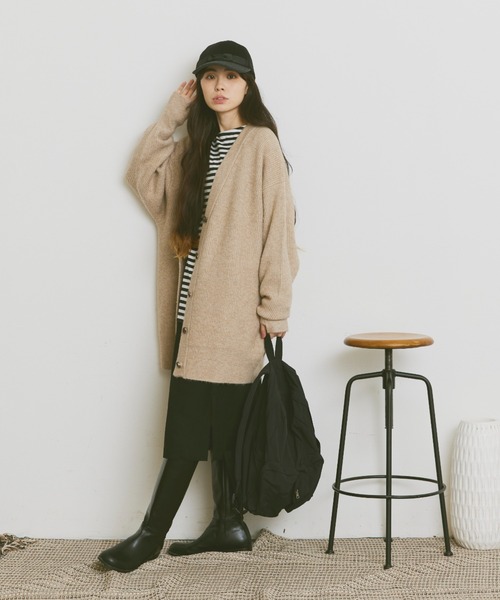 Libra Cue(リブラ キュー)の「リラックスオーバールーズカーディガン(カーディガン/ボレロ・レディース・アイボリー/ブラック/グレー・FREE)」の6枚目の写真