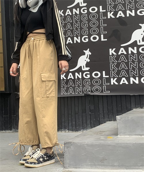 FREE STYLISTS(フリー スタイリスト)の「ワイドストレート カーゴパンツ(カーゴパンツ・レディース・ベージュ/ブラック/カーキ・L/XL/S/M)」の15枚目の写真