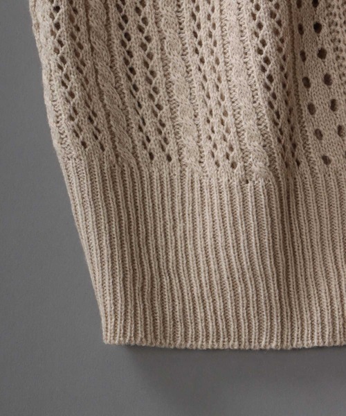 SITRY（シトリー）の「Openwork knitting vest/透かし編み ニットベスト（ベスト・メンズ・ライトグリーン/グレイッシュベージュ/グレイッシュブルー/テラコッタ/ブラック・M/L）」の9枚目の写真