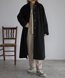 r. | 2022　秋冬新作　　カットメルトン ステンカラーコート(ステンカラーコート)