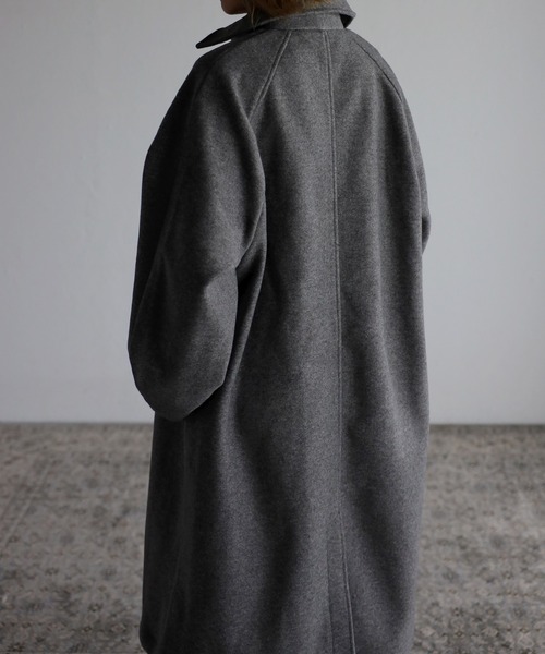 r.（アールドット）の「カットメルトン ステンカラーコート（ステンカラーコート・レディース・ブラック/ライトベージュ/グレー/ベージュ・FREE）」の7枚目の写真