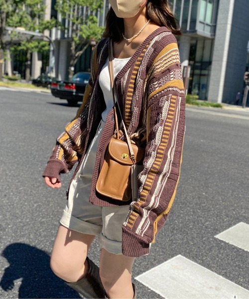 CPCM（シーピーシーエム）の「3D編みニットカーディガン（カーディガン/ボレロ・メンズ・ネイビー/ブラウン/ブラック/アイボリー・FREE）」の3枚目の写真