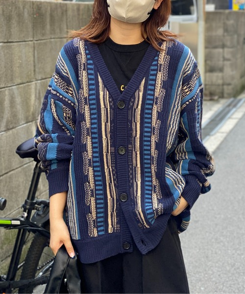 CPCM（シーピーシーエム）の「3D編みニットカーディガン（カーディガン/ボレロ・メンズ・ネイビー/ブラウン/ブラック/アイボリー・FREE）」の5枚目の写真