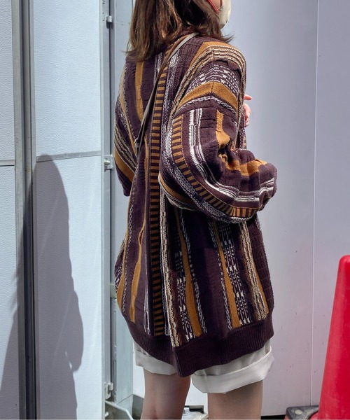 CPCM（シーピーシーエム）の「3D編みニットカーディガン（カーディガン/ボレロ・メンズ・ネイビー/ブラウン/ブラック/アイボリー・FREE）」の15枚目の写真