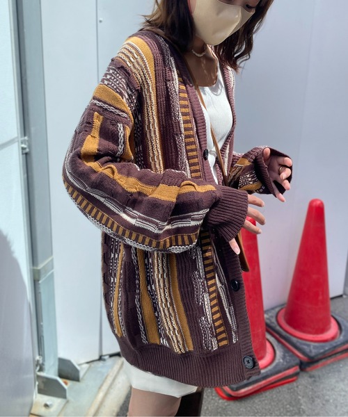 CPCM（シーピーシーエム）の「3D編みニットカーディガン（カーディガン/ボレロ・メンズ・ネイビー/ブラウン/ブラック/アイボリー・FREE）」の16枚目の写真