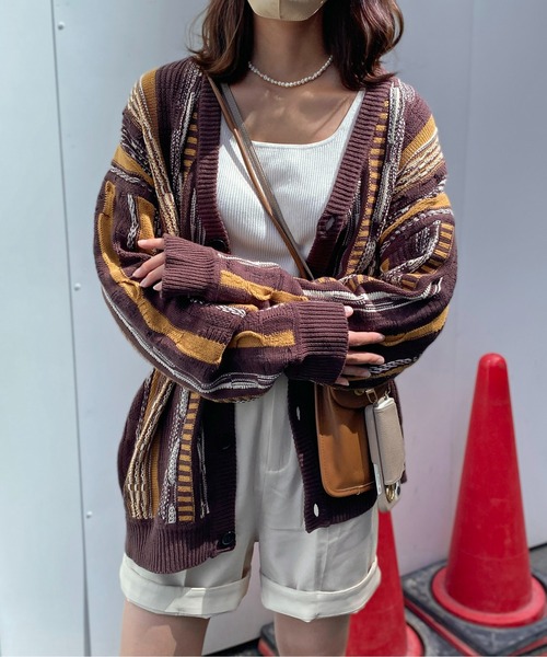 CPCM（シーピーシーエム）の「3D編みニットカーディガン（カーディガン/ボレロ・メンズ・ネイビー/ブラウン/ブラック/アイボリー・FREE）」の14枚目の写真