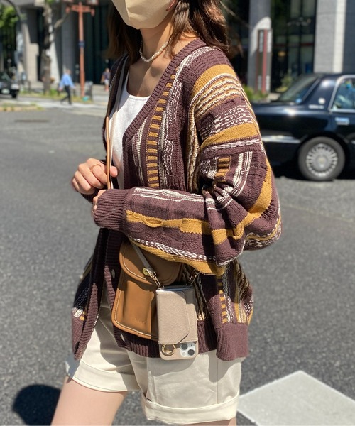 CPCM（シーピーシーエム）の「3D編みニットカーディガン（カーディガン/ボレロ・メンズ・ネイビー/ブラウン/ブラック/アイボリー・FREE）」の12枚目の写真