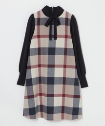 ブルーレーベルクレストブリッジ⭐️チェックフラノワンピース⭐️長袖ワンピース⭐️38 BLUE LABEL CRESTBRIDGE（ブルーレーベルクレストブリッジ）の