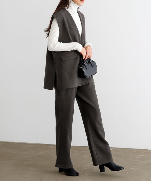 KOBE LETTUCE（コウベレタス）の「フェイクウールディープネックベスト（ベスト・レディース・グレー系/グレー/ベージュ系/ブラック・FREE）」の11枚目の写真