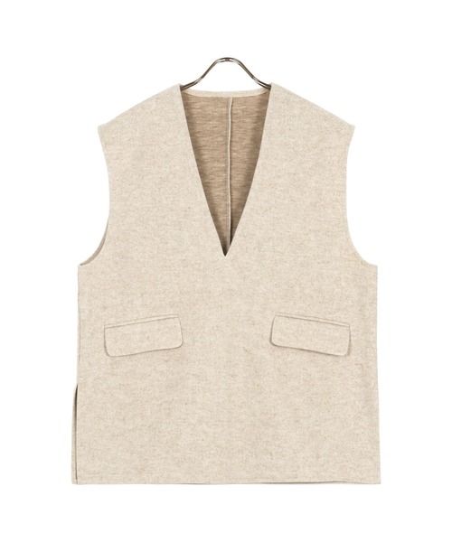 KOBE LETTUCE（コウベレタス）の「フェイクウールディープネックベスト（ベスト・レディース・グレー系/グレー/ベージュ系/ブラック・FREE）」の12枚目の写真