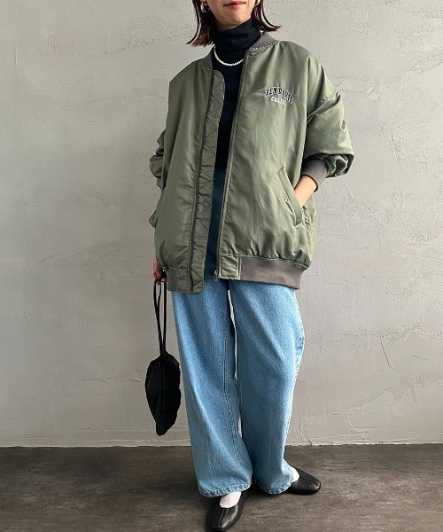 BEN DAVIS（ベンデイビス）の「[BEN DAVIS/ベンデイビス] レタードデザイン ビッグシルエットMA-1（MA-1・レディース・カーキ/ブラック・M/L/XL）」の17枚目の写真