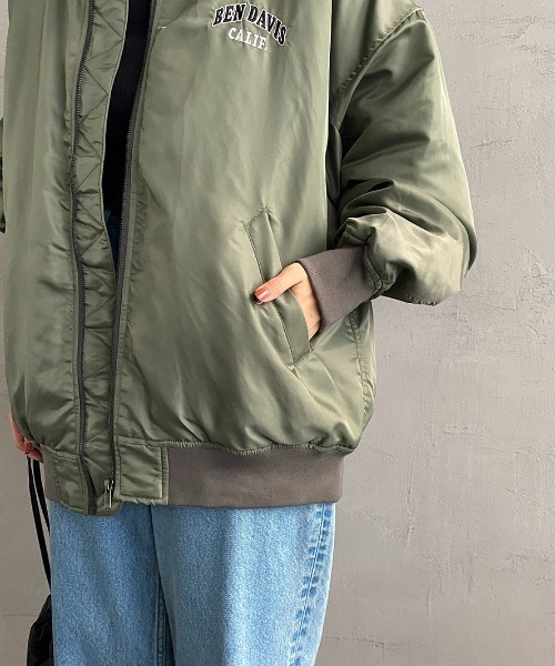 BEN DAVIS MA-1ジャケット オリーブグリーン