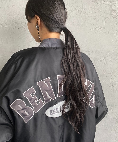 BEN DAVIS（ベンデイビス）の「[BEN DAVIS/ベンデイビス] レタードデザイン ビッグシルエットMA-1（MA-1・レディース・カーキ/ブラック・M/L/XL）」の12枚目の写真