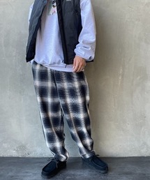 [HELLO CALIF/ハローカリフ] ヘビーツイル オンブレチェック ネルイージーパンツ