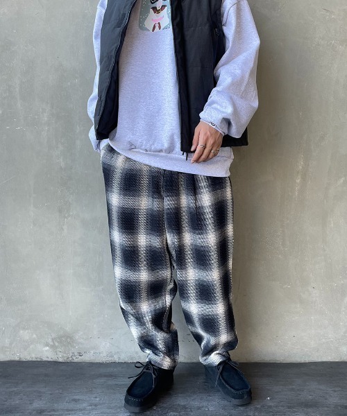 HELLO CALIF（ハローカリフ）の「[HELLO CALIF/ハローカリフ] ヘビーツイル オンブレチェック ネルイージーパンツ（その他パンツ・メンズ・レッド/イエロー/ブラック・L/M）」の8枚目の写真