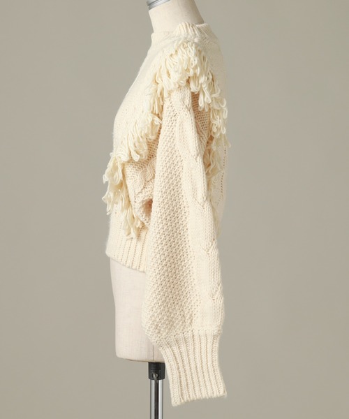 Cheek(チーク)の「ケーブルフリンジニット(ニット/セーター・レディース・アイボリー/グレー/ベージュ・MEDIUM)」の20枚目の写真
