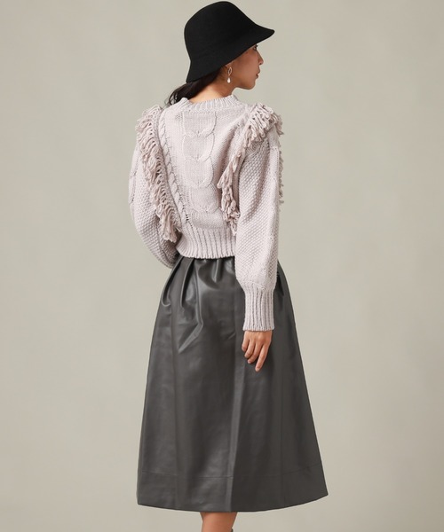 Cheek(チーク)の「ケーブルフリンジニット(ニット/セーター・レディース・アイボリー/グレー/ベージュ・MEDIUM)」の16枚目の写真