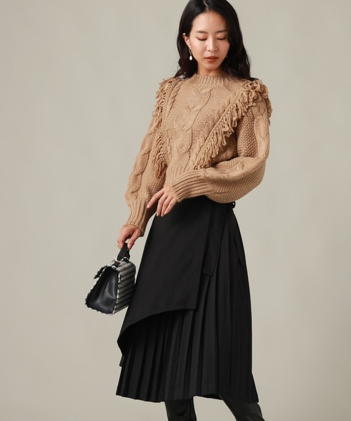 Cheek(チーク)の「ケーブルフリンジニット(ニット/セーター・レディース・アイボリー/グレー/ベージュ・MEDIUM)」の22枚目の写真