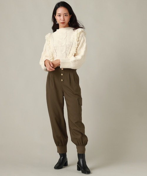 Cheek(チーク)の「ケーブルフリンジニット(ニット/セーター・レディース・アイボリー/グレー/ベージュ・MEDIUM)」の15枚目の写真