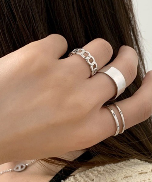 LAC-VERT（ラック・ヴェール）の「シンプルリングセット（リング・レディース・ゴールド/シルバー/その他1・FREE）」の3枚目の写真