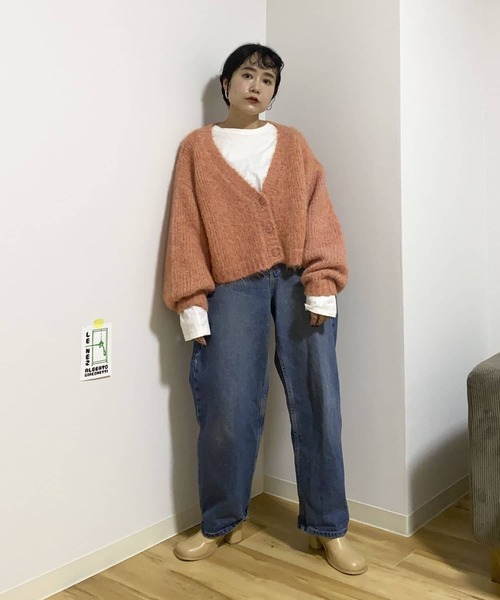 Couleur Meler（クルールメリー）の「Couleur Meler imoko　MIXカラーニットカーディガン（カーディガン/ボレロ・レディース・ブルー系その他/ベージュ系その他/オレンジ系その他・FREE）」の10枚目の写真