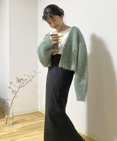 Couleur Meler（クルールメリー）の「Couleur Meler imoko　MIXカラーニットカーディガン（カーディガン/ボレロ・レディース・ブルー系その他/ベージュ系その他/オレンジ系その他・FREE）」の18枚目の写真