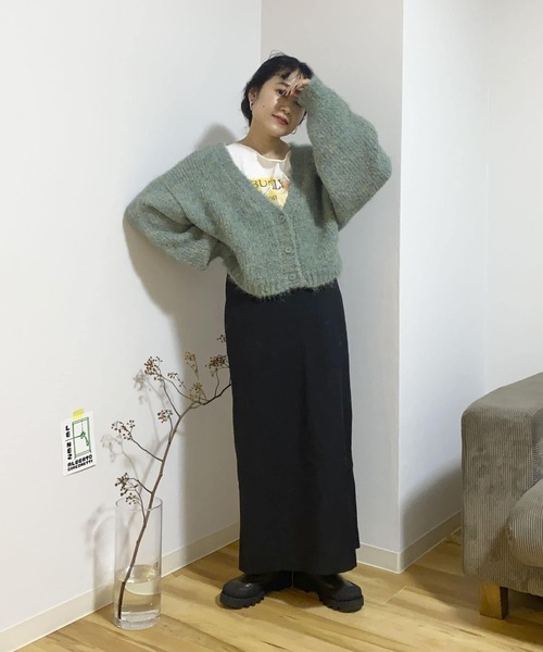 Couleur Meler（クルールメリー）の「Couleur Meler imoko　MIXカラーニットカーディガン（カーディガン/ボレロ・レディース・ブルー系その他/ベージュ系その他/オレンジ系その他・FREE）」の7枚目の写真