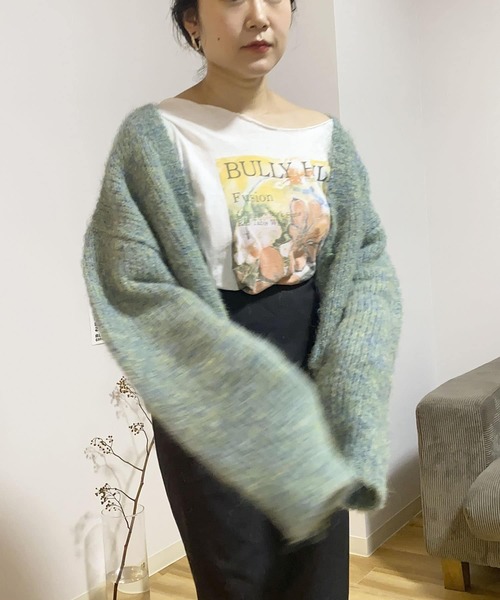 Couleur Meler（クルールメリー）の「Couleur Meler imoko　MIXカラーニットカーディガン（カーディガン/ボレロ・レディース・ブルー系その他/ベージュ系その他/オレンジ系その他・FREE）」の13枚目の写真