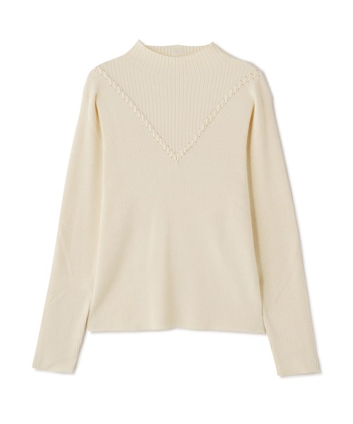 N.（N. Natural Beauty Basic）（エヌエヌナチュラルビューティーベーシック）の「【追加生産】◆デザインネックリブニット（ニット/セーター・レディース・オフホワイト/ライトグリーン/イエロー/モカ/チャコール・MEDIUM）」の20枚目の写真