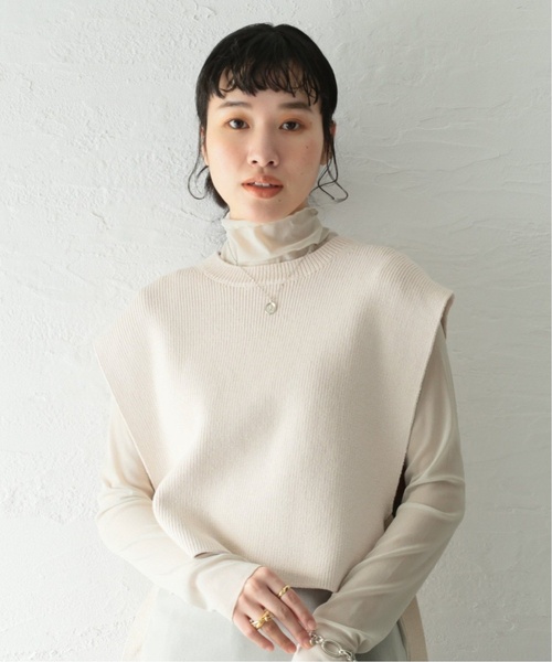 JOURNAL STANDARD（ジャーナルスタンダード）の「《追加2》シアーネットハイネックプルオーバー（Tシャツ/カットソー・レディース・アイボリー/ライトグレー/ブラウン系その他/ブルー系その他・FREE）」の6枚目の写真