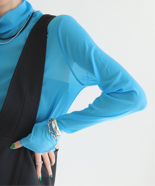 JOURNAL STANDARD（ジャーナルスタンダード）の「《追加2》シアーネットハイネックプルオーバー（Tシャツ/カットソー・レディース・アイボリー/ライトグレー/ブラウン系その他/ブルー系その他・FREE）」の12枚目の写真