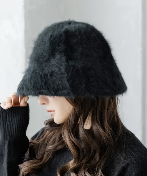 Julia Boutique(ジュリアブティック)の「アンゴラタッチチューリップハット/22659(ハット・レディース・ブラック/ホワイト/ベージュ・ONE)」の3枚目の写真