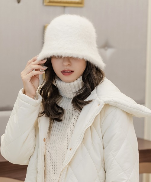 Julia Boutique(ジュリアブティック)の「アンゴラタッチチューリップハット/22659(ハット・レディース・ブラック/ホワイト/ベージュ・ONE)」の8枚目の写真