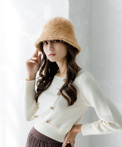 Julia Boutique(ジュリアブティック)の「アンゴラタッチチューリップハット/22659(ハット・レディース・ブラック/ホワイト/ベージュ・ONE)」の14枚目の写真