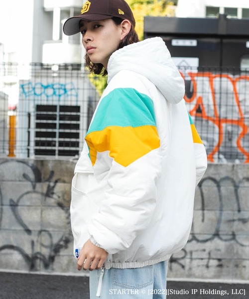 STARTER(スターター)の「∴WEGO/STARTER別注バデッドジャケット(ダウンジャケット/コート・メンズ・ブラック/ホワイト・FREE)」の4枚目の写真