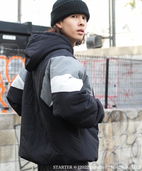 STARTER(スターター)の「∴WEGO/STARTER別注バデッドジャケット(ダウンジャケット/コート・メンズ・ブラック/ホワイト・FREE)」の12枚目の写真