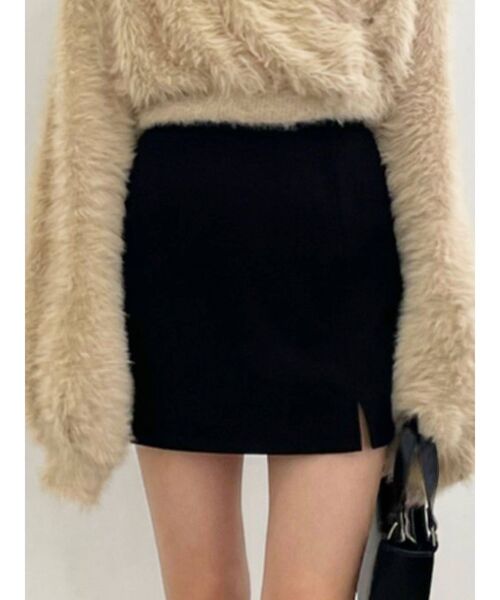 EMODA（エモダ）の「ハイウエストWスリットスカート（スカート・レディース・ベージュ/グリーン/ブラック・SMALL/MEDIUM）」の2枚目の写真