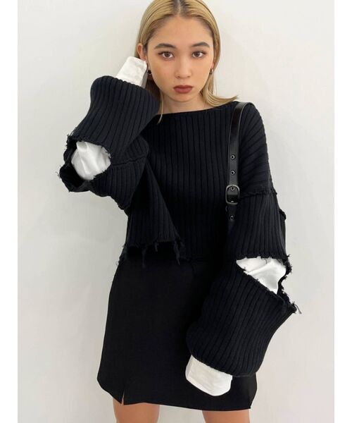 EMODA（エモダ）の「ハイウエストWスリットスカート（スカート・レディース・ベージュ/グリーン/ブラック・SMALL/MEDIUM）」の13枚目の写真