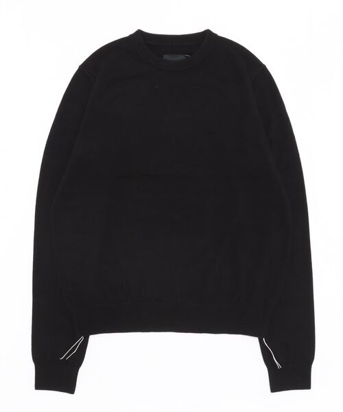 DROIT BELLO(ドロイトベロ)の「DROIT BELLO(ドロイトベロ) フェイクレザーエルボーパッチニット(ニット/セーター・レディース・ブラック/アイボリー・38)」の1枚目の写真