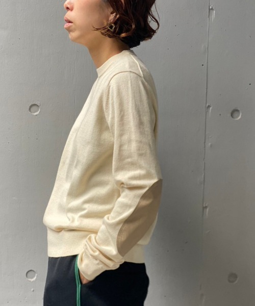 DROIT BELLO(ドロイトベロ)の「DROIT BELLO(ドロイトベロ) フェイクレザーエルボーパッチニット(ニット/セーター・レディース・ブラック/アイボリー・38)」の8枚目の写真