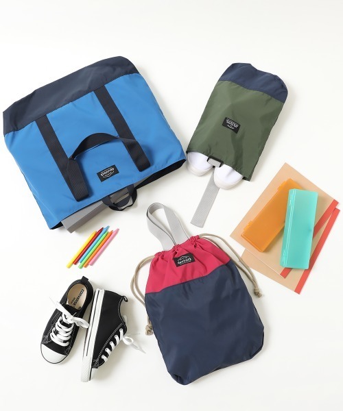 devirock(デビロック)の「バイカラー 持ち手付き巾着袋(トートバッグ・キッズ・ブルーグレー/ブルー/カーキ/ピンク/その他5/その他7/その他6/ブラック・ONE SIZE)」の17枚目の写真