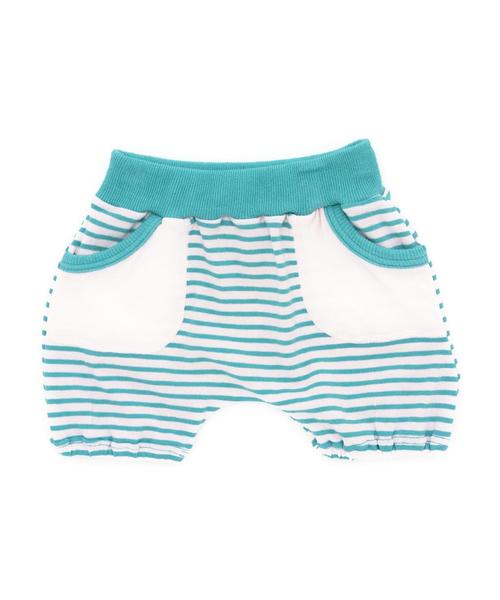 green label relaxing（グリーンレーベルリラクシング）の「huakupu ボーダー RINGER パンツ（その他ベビー用品・キッズ・ピンク/ネイビー・フリー）」の2枚目の写真