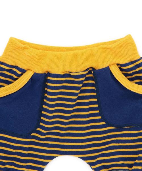 green label relaxing（グリーンレーベルリラクシング）の「huakupu ボーダー RINGER パンツ（その他ベビー用品・キッズ・ピンク/ネイビー・フリー）」の5枚目の写真