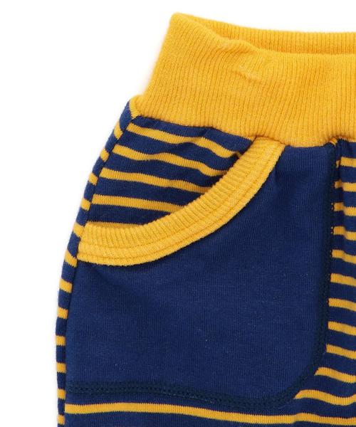 green label relaxing（グリーンレーベルリラクシング）の「huakupu ボーダー RINGER パンツ（その他ベビー用品・キッズ・ピンク/ネイビー・フリー）」の3枚目の写真