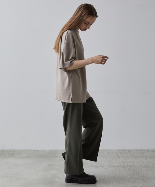 CLEL(クレイル)の「【CLEL】Drape Punch Loose Short Sleeve Cut Sew/ドレープポンチルーズ半袖カットソー(Tシャツ/カットソー・メンズ・グレイッシュベージュ/ライトブルー/ホワイト・S/M/L)」の8枚目の写真