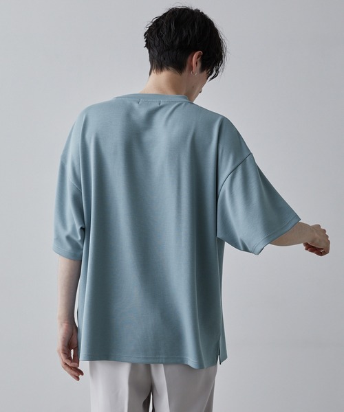 CLEL(クレイル)の「【CLEL】Drape Punch Loose Short Sleeve Cut Sew/ドレープポンチルーズ半袖カットソー(Tシャツ/カットソー・メンズ・グレイッシュベージュ/ライトブルー/ホワイト・S/M/L)」の12枚目の写真
