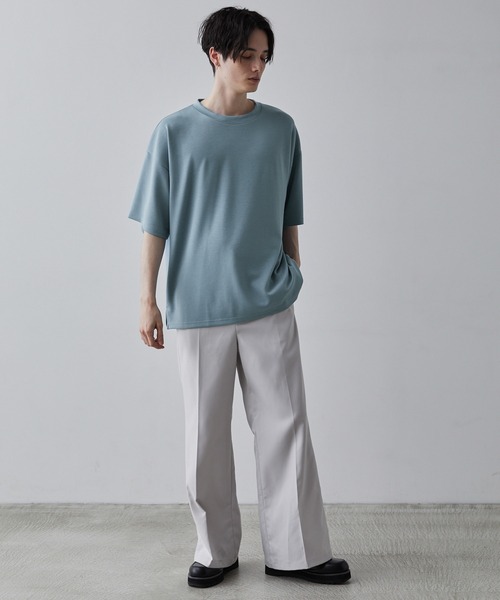 CLEL(クレイル)の「【CLEL】Drape Punch Loose Short Sleeve Cut Sew/ドレープポンチルーズ半袖カットソー(Tシャツ/カットソー・メンズ・グレイッシュベージュ/ライトブルー/ホワイト・S/M/L)」の14枚目の写真