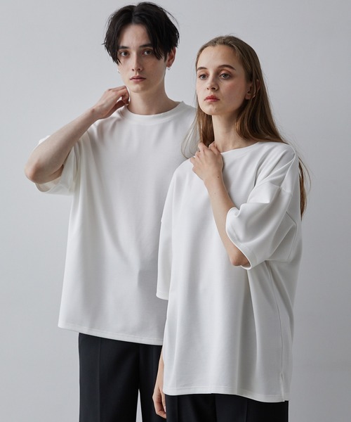 CLEL】Drape Punch Loose Short Sleeve Cut Sew/ドレープポンチ